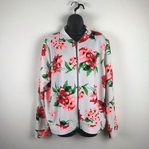 Boohoo + Oriental Floral Print Bomber Jacket